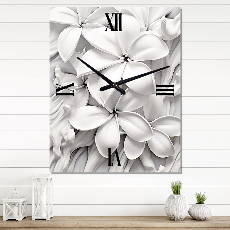 Horloge murale Darijan - Plumeria, Grand