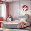 Lit plateforme avec tête de lit en forme d'ours et poche de rangement pour le lit-837815893-837815894
