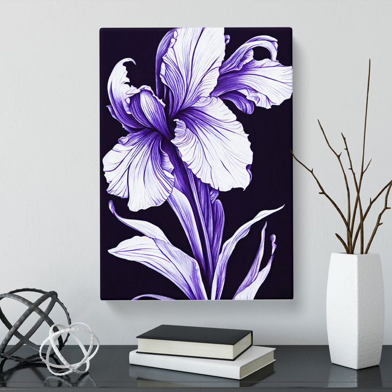 Thiam Iris Flower Gothic - Wrapped Canvas, 76cm H x 50cm W x 3cm D