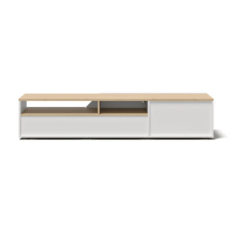 Shurla TV Stand for TVs up to 65", Light Oak/White
