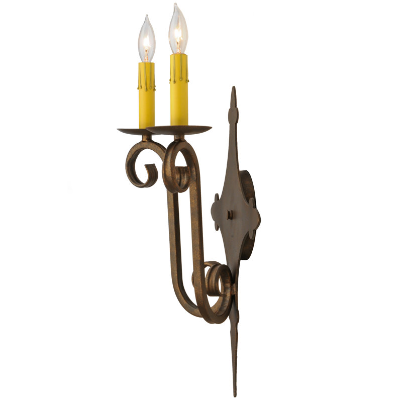 Angelique 2 - Light Candle Wall Light, 18" H x 13" W x 6" D