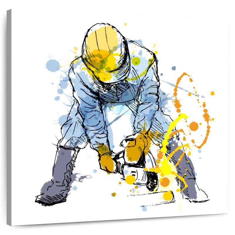 Travailleur de la construction Leisha en action, H 20 po x l 20 po