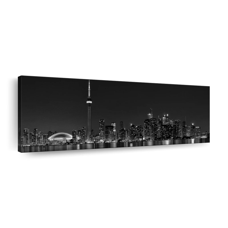 Toronto, impression sur toile monochrome, H 12 po x l 36 po x P 1,25 po