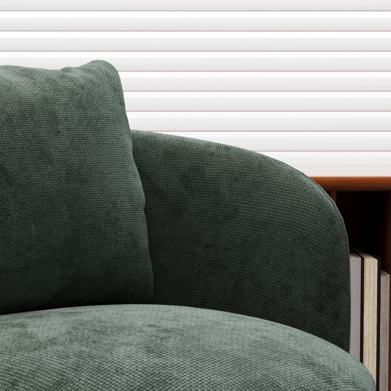 Fauteuil d'appoint pivotant en tonneau pivotant 30 po avec oreiller, Vert
