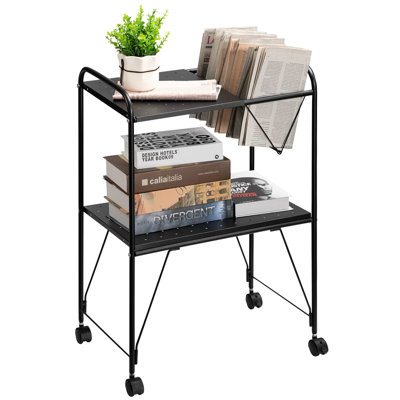 28.75'' H x 19.7'' W Book Cart with Wheels