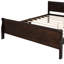 Lit plateforme double en bois pleine grandeur avec tête de lit, lattes en bois et finition en chêne durable pour un sommeil élégant et stable-1215284598