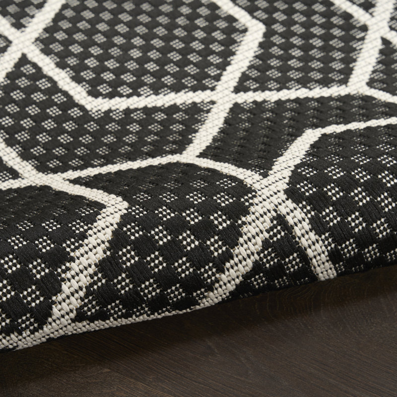 Tapis moderne noir 2 pi x 3 pi Dippold, Noir, Rectangulaire 2 pi x 3 pi