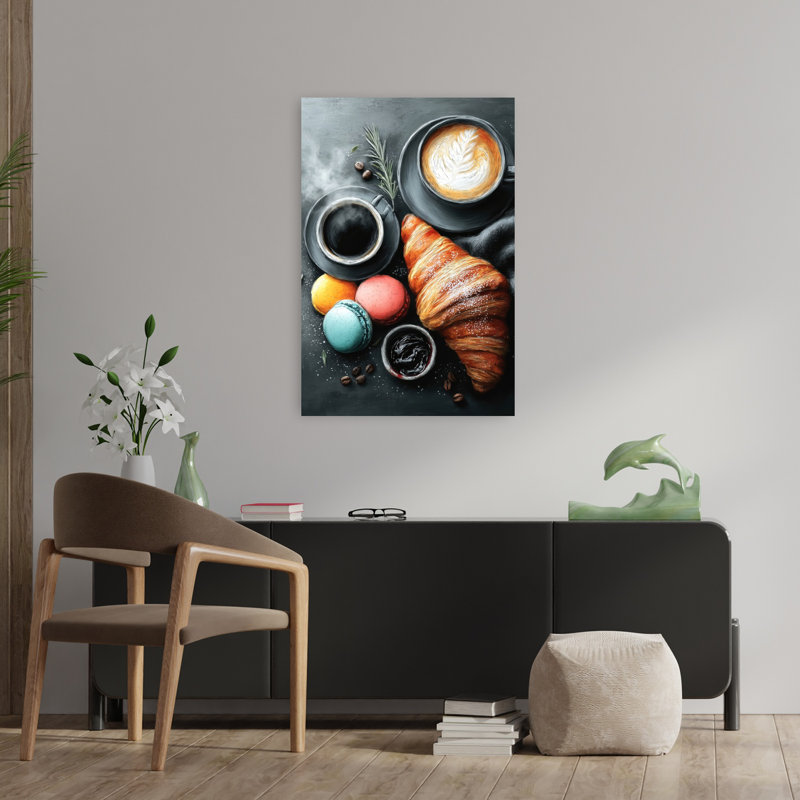 Cozy Coffee Petit déjeuner, art mural élégant, 36" H x 24" W