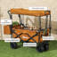 Outsunny 180L Festival Trolley on Wheels, Push Wagon Beach Cart Orange