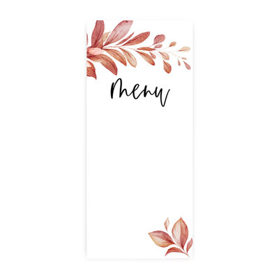 Boho, 52 cartes de menu imprimables en papier pour mariage
