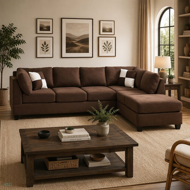 G635B-SC Sectional (Without Ottoman), Chocolate Microfiber