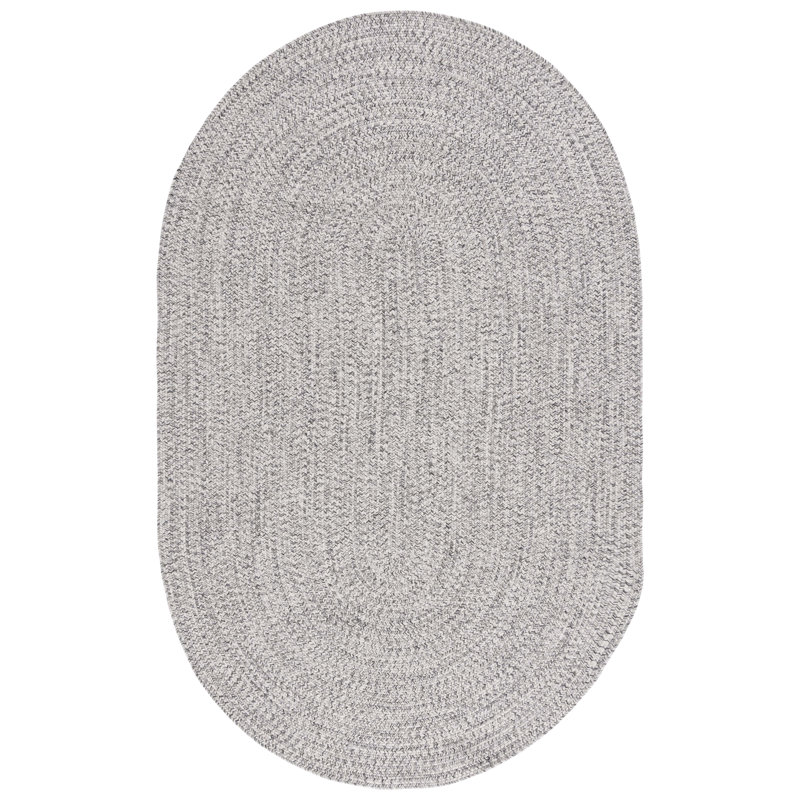Kar Hand Woven Performance Machine Washable Rug, Oval 5' x 8', Gray/Ivory
