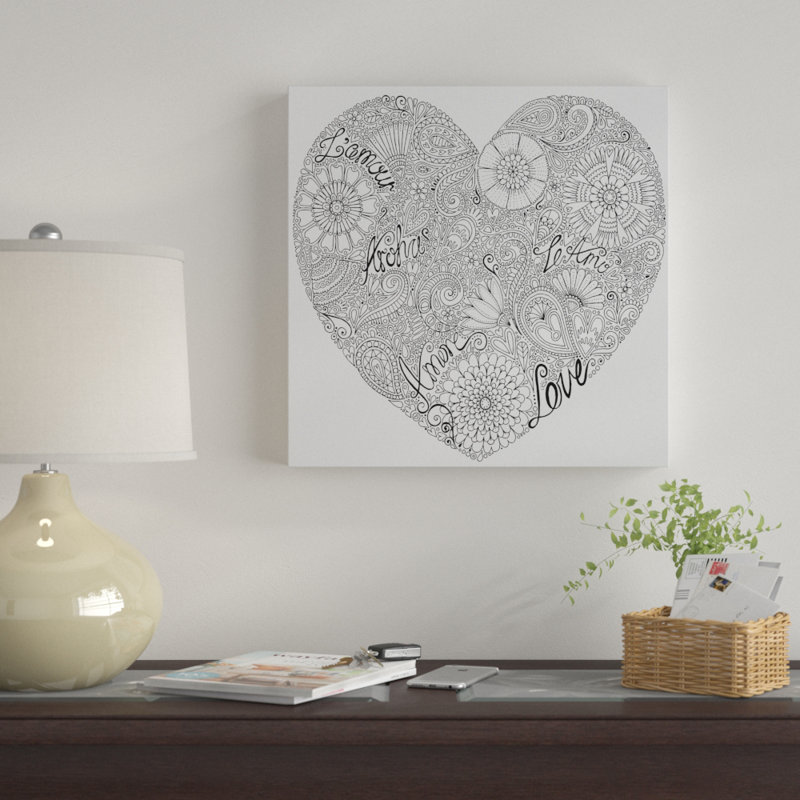 « love cardiaque », impression sur toile tendue, H 18 po x l 18 po x P 2 po