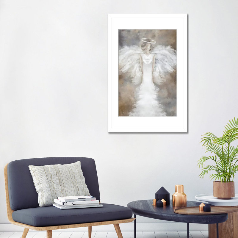 «Wings Of Comfort», impression d'art mural encadrée, 32" x 24", Framed Paper, White