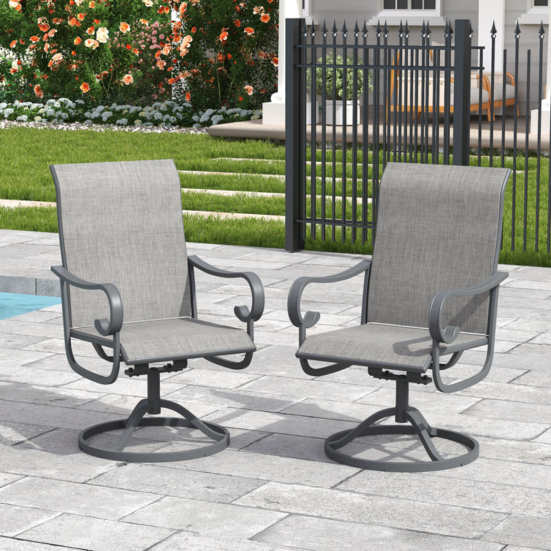 Chaises de patio pivotantes et berçantes, Gris