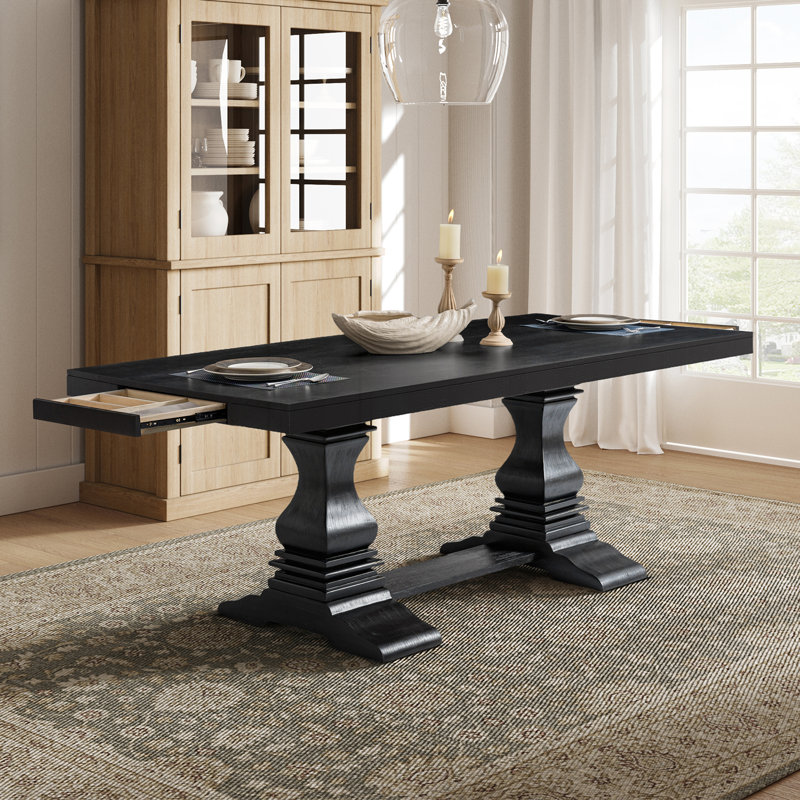 Colestin Modern Concrete Top Dining Table, Charcoal