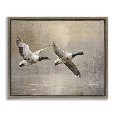 Cadre flottant Mallard Ducks over Pond, design par Susan Arnot