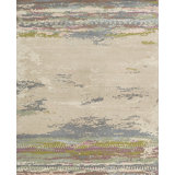 Tangier Wool Abstract Area Rug in Ivory/Blue/Citron Green/Lavender