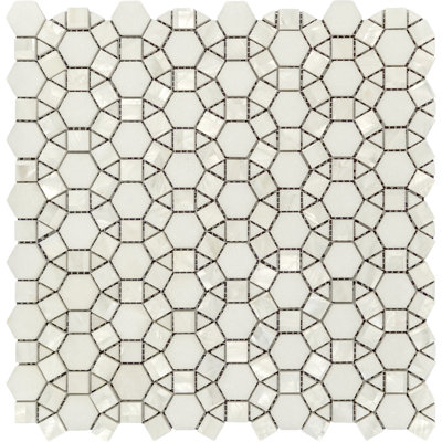 Flora 3 in. x 3 in. Novelty Polished Marble Tile