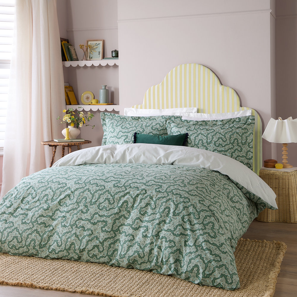 Brianna Cotton Striped Duvet Cover Set with Pillowcases Included