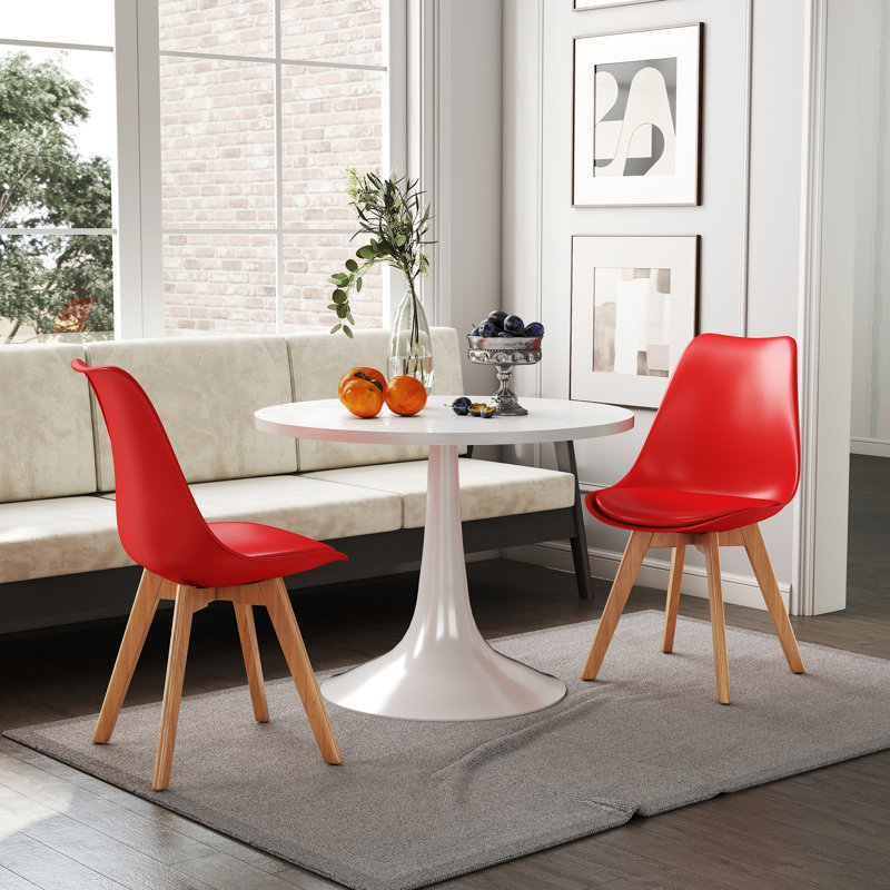 Chaise d'appoint rembourrée Pascal, Rouge