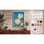 White Blossoms on Turquoise Botanical - Wrapped Canvas-659687525-659687835