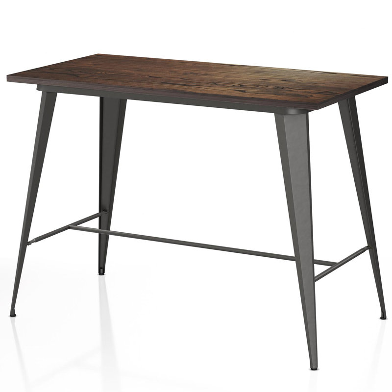 Table de salle à manger à hauteur de comptoir Waugh, Noir mat