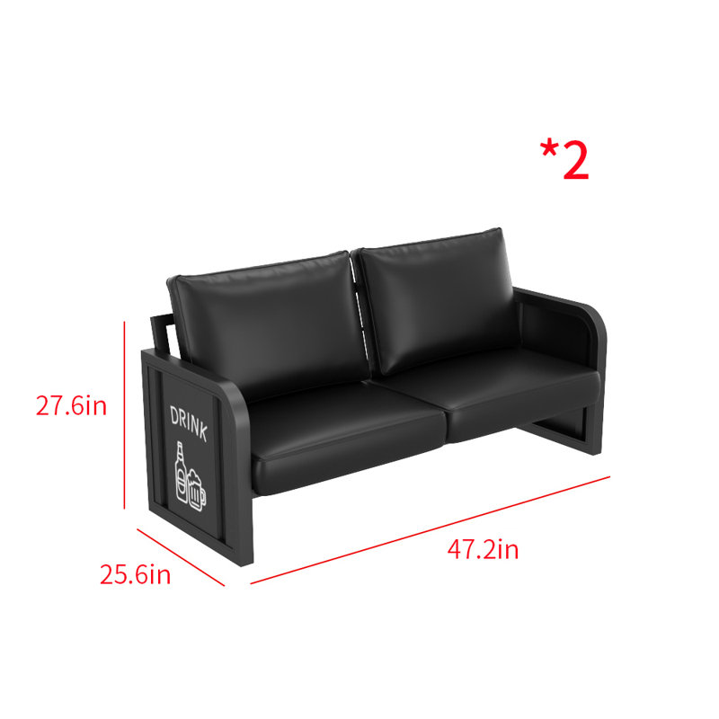 Banc rembourré en similicuir Bar