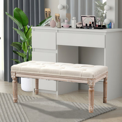 Polyester Blend Upholstered Bench