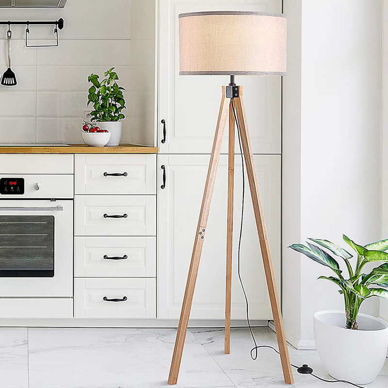 Whittington 152cm Tripod Floor Lamp, Beige