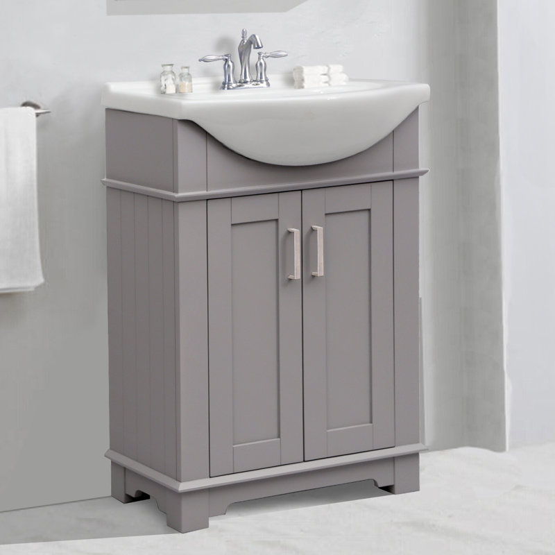 Meuble-lavabo simple 24 po Adeleke, Gris