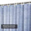 Rideau de douche en denim bleu marine à 12 crochets-1291830669