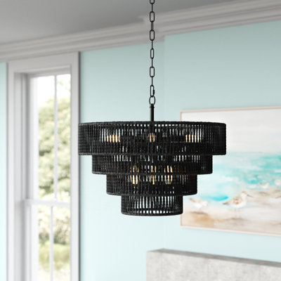 Suzette 6-Lights Hand-Woven Pendant Light 20 Inch