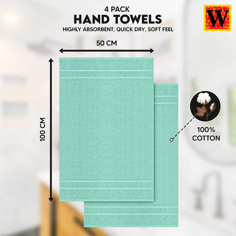 Cotton Hand Towel 50x100, Mint Green