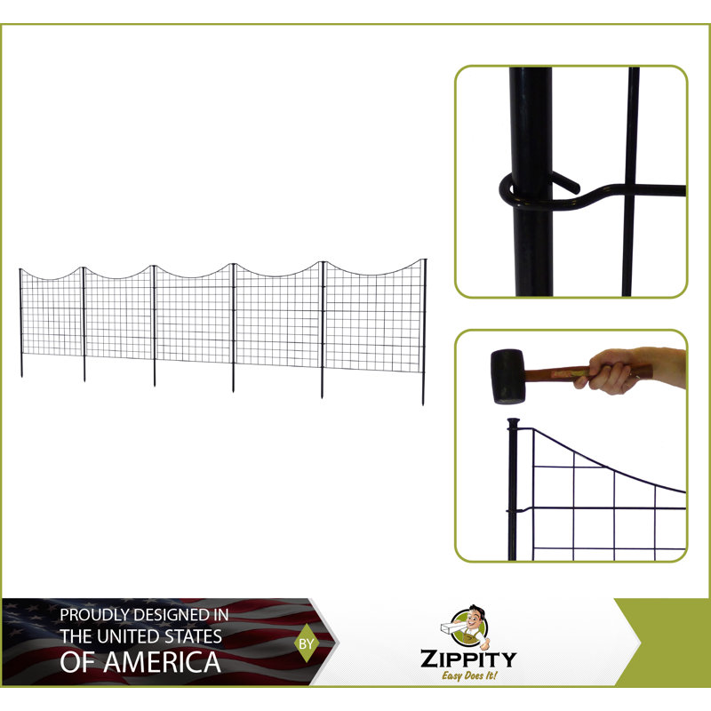 Zippity Outdoor Products 39in Tall Garden Metal Dog Fence Panels (5 ...