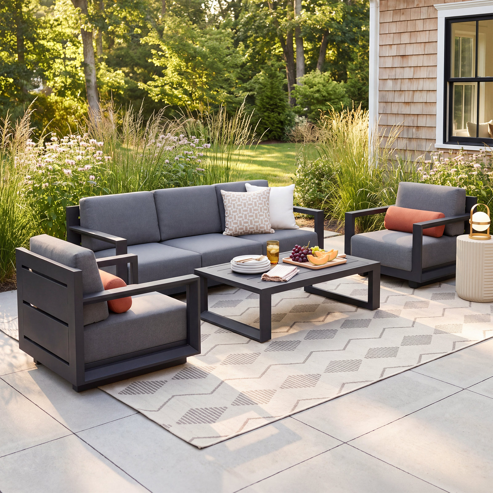 Aden 5-Person Patio Seating Group, Gray