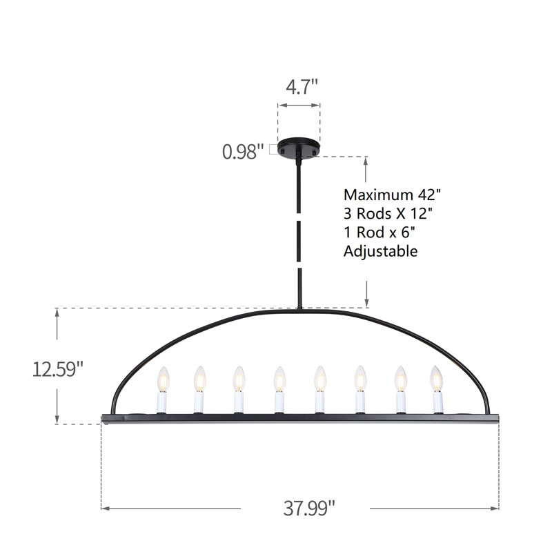 8 - Light Black Pendant