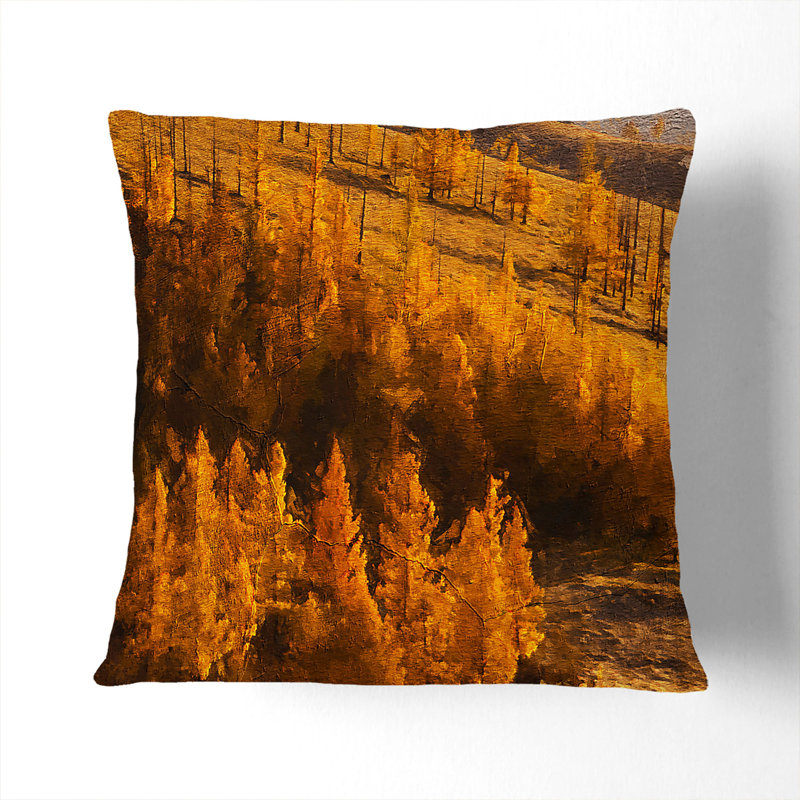 A Golden Forest Square Throw Cushion, 40 x 40 cm, Black