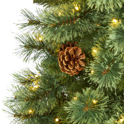Lighted Artificial Pine Christmas Tree