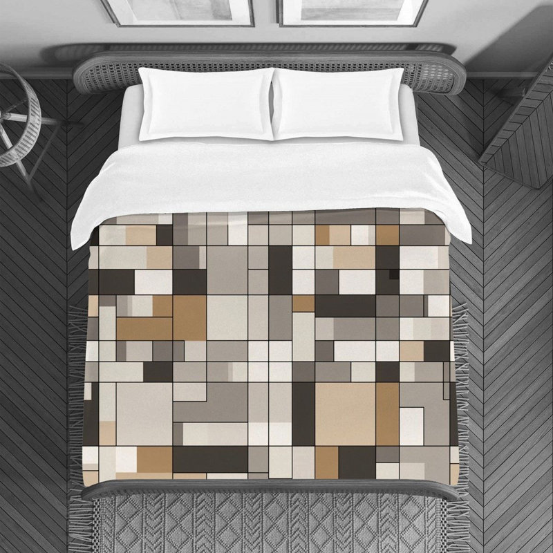 Housse de couette à motif géométrique Mondrian Bedding 4528, Housse de couette pour grand lit