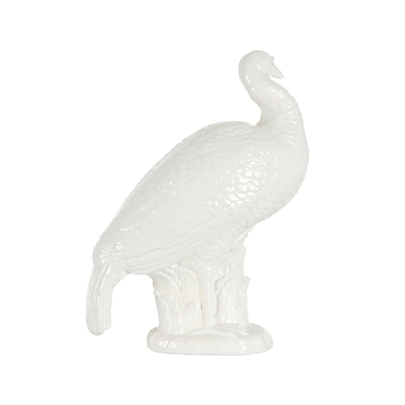 White Ceramic Thanksgiving Turkey Figurine