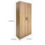 Armoire de rangement utilitaire Mea, 2 portes, 3 tablettes, brun chêne 71 pouces-126708194-126708198-126708200