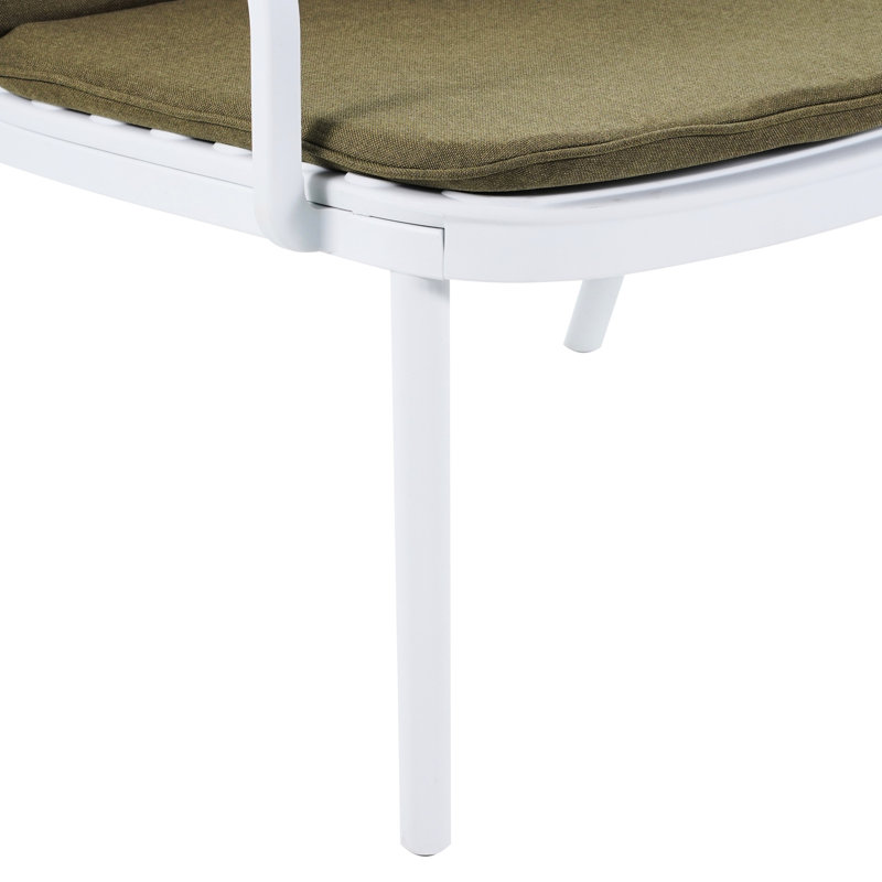 Ensemble de conversation 3 pièces pour l'extérieur - Structure en polypropylène blanc, coussins, 2 fauteuils club et 1, patio assorti, rouille, décoloré avec coussins de style contemporain, léger, respirant
