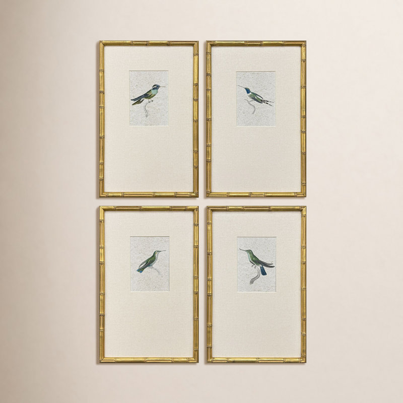 Art antique encadré de colibris