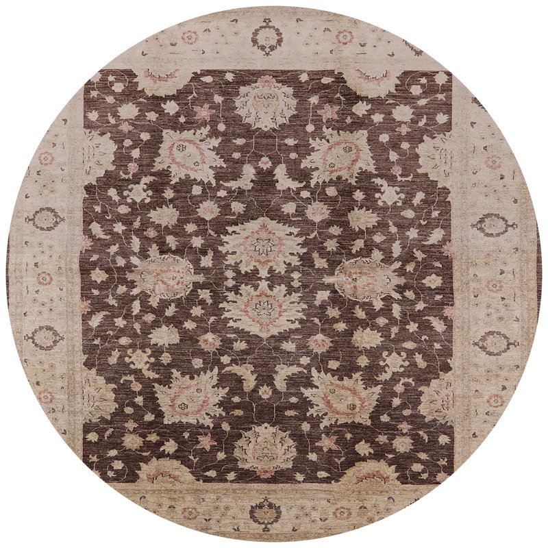 Tapis brun / beige Martinus, Rond 3 pi