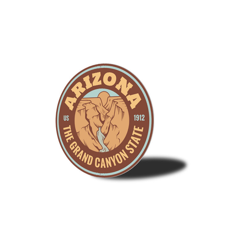 Panneau en aluminium The Grand Canyon State, H 12 po x l 12 po x P 0,04 po