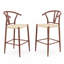 Ensemble de 2 chaises de comptoir de style Mid-Century avec sièges en corde tissée à la main-1279169273