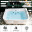 Baignoire en acrylique de 61 pouces pour 2 avec 16 jets d'eau réglables, lumières à DEL et chauffe-eau.