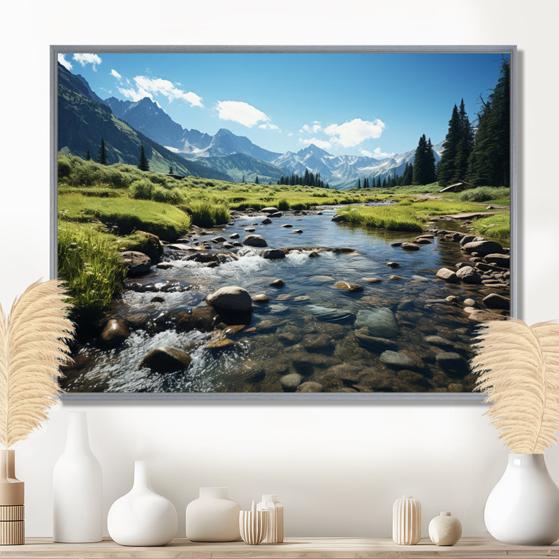 «USA Rocky Mountain National Park River I», reproduction d'art sur toile encadrée, H 30 po x l 40 po x P 1,5 po