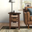 Cleethorpes Solid Wood Top 3-Drawer End Table with Built-In Outlets